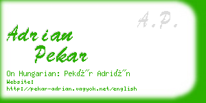 adrian pekar business card